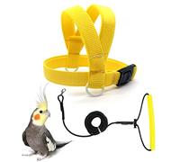 VANFAVORI Bird Harness with Buckle Clip and a Leash, Easy to Wear for Bird Parrots Cockatiel S Size Weight 85-105 Grams, Yellow