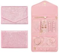 VanFn Jewelry Rolls, Travel Jewelry Organizer Roll, Foldable Jewelry Case, Women Jewelry Storage Bag for Journey-Rings, Necklaces, Earrings, Bracelets, Watches, Brooches P.Travel Series