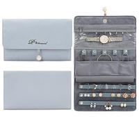 VanFn Jewelry Rolls, Travel Jewelry Organizer Roll, Foldable Jewelry Case, Women Jewelry Storage Bag for Journey-Rings, Necklaces, Earrings, Bracelets, Watches, Brooches P.Travel Series