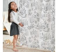 Vangao Grey Woodland Linen Kids Curtains 63 Inch Farmhouse 2 Panels