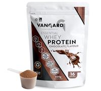 Vangard Essential Whey Protein Powder Chocolate Flavour (500g - 16 Servings), Soluble Protein Shake 23g of Protein Per Serving for Muscle Growth Repair and Bone Health Support