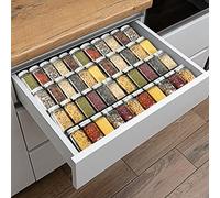VANGAY Spice Drawer Organizer, 4 Tier- 8Pack Clear Acrylic Drawer Spice Rack, Spice Organization for Drawer,Spice Rack for Kitchen Drawers (Expands from 11'' to 22'')