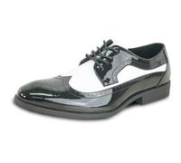 vangelo Men Dress Shoe TAB and Tux Oxford Formal Tuxedo for Prom Wedding Uniform Medium and Wide Width Black Grey Ivory White Patent