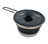 Vango 1L Non-Stick Collapsible Pot, Deep Grey, Dishwasher & Oven Safe, Folding Silicone, Cool Touch Handle, Suitable for All Cooker Types, Food Safe, BPA Free