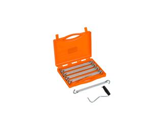 Vango Anchor Heavy Duty Steel Tent Pegs Set with Carry Case for Camping Hard Ground with Peg Extractor, 20x23cm