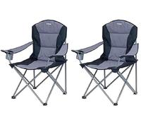 Vango Goliath X-Large Padded Camping Chair for Adults [Amazon Exclusive], Extra Wide Seat with Insulated Drinks Holder, Folding Garden Chair for Outdoors, Fishing, Beach (Pack of 2)