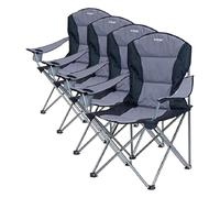 Vango Goliath X-Large Padded Camping Chair for Adults [Amazon Exclusive], Extra Wide Seat with Insulated Drinks Holder, Folding Garden Chair for Outdoors, Fishing, Beach (Pack of 4)