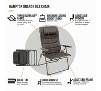 Vango Hampton Grande DLX Chair Extra Large Garden Camping Recliner Lounger Chair