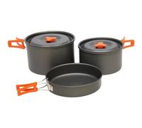 Vango Hard Anodised 4 Person Cook Kit Outdoor Cookware with 2 pots and 1 Frypan for 4 People Backpacking Trekking Hiking Fishing Picnic