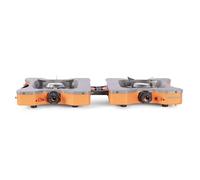 Vango Inferno Double Camping Stove - Portable Dual Burner Gas Cooker, 2 x 2.4kW Stainless Steel Burners, Piezo Ignition, Folding Design, EN417 Compatible - Outdoor Cooking for Camping & Caravans