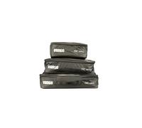 Vango Pac Cubes Packing Set - 3-Piece Camping Storage & Travel Organiser Bags, Lightweight 200D Ripstop Nylon, Small Medium Large Compression Cubes (Black)