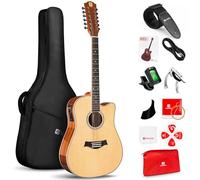 Vangoa 12 String Acoustic Guitar Cutaway, Spruce Top & Mahogany Sides, 41 Inch Full-size, with Beginner Kit, Natural