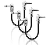 Vangoa 3-Pack Professional Guitar Patch Cables 6 Inch, Ultra Quiet Guitar Pedal Cables with Metal 1/4 inch Right Angle Plug Pedal Board Cable, Maximize Pedalboard Space (6’’ Regular)