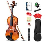 Vangoa 4/4 Violin Full Size Set Spruce Acoustic Violin Fiddle Beginner Kit for Adults Students Kids Teens with Hard Case, Rosin, Shoulder Rest, Bow, Strings, Note Stickers, Mute, Manual, Natural