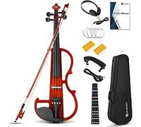 Vangoa Electric Violin, 4/4 Full Size Silent Electric Violin Kit for Beginners Adults Solid Wood Electric Fiddle Starter Set (Full)