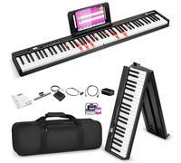 Vangoa Folding Piano 88 Keys Semi-Weighted Portable Full Size Piano with Illuminated Keys BT USB MIDI Support Pedal and Bag for Beginners and Adults