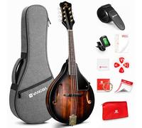 Vangoa Mandolin Instrument A Style, Acoustic Mandolin Musical Instrument 8 String for Beginners, Adults, Teens, Dark Brown