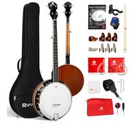 Vangoa NYLON Banjo 5 String Kit, 38 Inch Full Size Banjo with Nylon Strings with Gig Bag, Premium Accessories Outfit, Starter Kit for Beginners Adults Teens, Brown