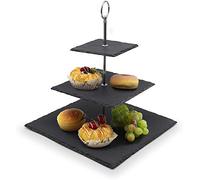 VanGogh 3 Tier Natural Slate Cake Stand Service Tray