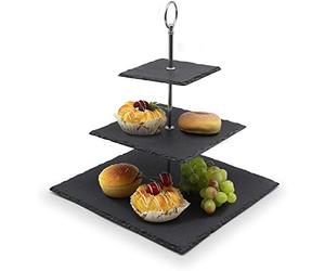 VanGogh 3 Tier Natural Slate Cake Stand Service Tray