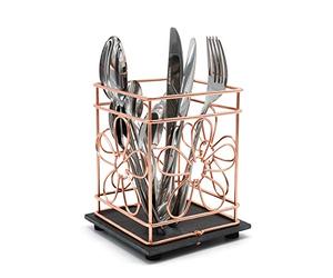 VanGogh Copper Wire Utensil Storage Holder Basket Wine Champagne Bucket Floral Design