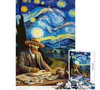 VanGogh Starry Night 1000 Piece Jigsaw Puzzles for Adults Improve Overall Mental Performance Mindful Soothing Leisure Game (50x75cm)