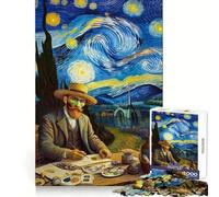 VanGogh Starry Night Adult Jigsaw Puzzles 1000 Pieces Brain Agility Easy Enjoyment Secure Join Fine Xmas Gift (38x52cm)