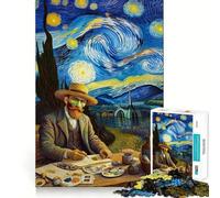 VanGogh Starry Night Jigsaws for Adults1000 Pieces Brain Memory Game Fine Cut Premium Finishing Engaging Way to Pass Free Hours (50x75cm)