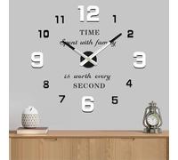 VANGOLD Modern Mute DIY Frameless Large Wall Clock 3D Mirror Sticker Metal Big Watches Home Office Decorations