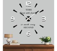 VANGOLD Modern Mute DIY Frameless Large Wall Clock 3D Mirror Sticker Metal Big Watches Home Office Decorations