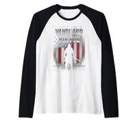 Vanguard of Virtue American Flag Memorial Patriotic Veteran Raglan Baseball Tee
