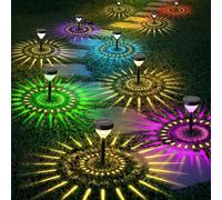 Vangue Solar Lights Outdoor Garden, 2025 New Dynamic Running Light, IP65 Waterproof Dual-Mode Solar Powered Outdoor Lights for Pathway Lawn Patio Yard Landscape Driveway