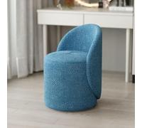 Vani 360° Rotating Bench with Backrest Compact Design Lamb Wool & High Density Foam Ideal for Bedroom & Living Room Seating Blue Color