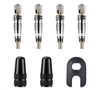VANICE Presta Valve Core with Valve Core Remover Tool, Alloy Presta Valve Caps, Replacement Tubeless Core Kit for Tubeless Road & MTB Bike Works