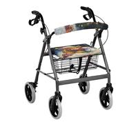 Vanideaoty Cute Yak Rollator Walker Seat Back Covers Christmas Snowman Drive Rollator Accessories Suitable for Parks Accessories for Rollator Soft and Breathable