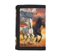 Vanideaoty Dinosaur Pattern Wallet for Boys Purses Durability Coin Pocket Slim Small Pocket Kids Wallet for Boys Ages 5-7, Horse Runing, One Size, Modern