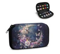 Vanideaoty Floral USB Case Holder Fit 10 Thumb USB Storage Flash Drive Case Portable Moon Computer Hard Drive Accessories for Sandisk/for SamData/for Samsung/for TOPESEL/for PNY (Box Only)