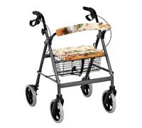 Vanideaoty Gnomes Maple Leave Rollator Seat Cushion Cover Set Walker Protection Decor Covers Washable Walker Accessories for Seniors Easy to Install, Autumn Decor