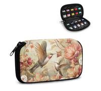 Vanideaoty Hummingbird Flash Card Holder Box Soft Materia Floral USB Organizer Box Soft Material Computer Hard Drive Accessories Compatible with Samsung/Sandisk/Jump Drive,etc (Box Only)