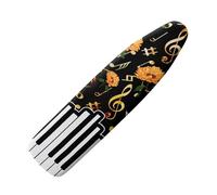 Vanideaoty Ironing Board Cover and Pad, Soft Fabric Cover with Padding, Heat Reflective Anti-dust Scorch Resistant, Piano Sunflower Music
