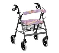 Vanideaoty Marble Rollator Seat and Back Rest Covers Easy to Install Rollator Walker Seat Back Covers Suitable for Parks