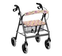 Vanideaoty Tulip Seat and Backrest Rollbar Covers Floral Rollator Accessories Stretchable Material Drive Rollator Accessories Washable Comfortable