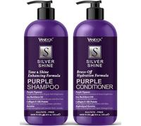 VANIDOX Sulfate Free Brass Toning Purple Shampoo and Conditioner Set for Grey and Silver Hair, Moisturizing & Color-Safe, Enhances Shine & Brightness, Made in USA (16 fl oz each)