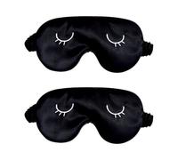 Vaniika Satin Sleep Mask, 2 Pack Silk Eye Mask for Total Block Out Light | Eye Cover to Blockout, Eye Mask for Sleeping & Travel, Sleep Aid for Men Women Side Sleepers, Reduce Dark Circles (Black)