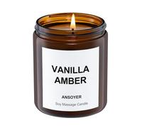Vanilla Amber Massage Candles, Body Oil & Lotion, Candle That Turns into Massage Oils, Jars- 7 OZ