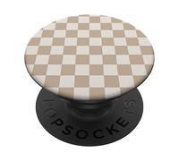 Vanilla And Cream Checkered Classic Checker Pattern PopSockets Adhesive PopGrip