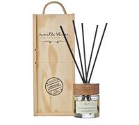 Vanilla Blanc Natural Reed Diffuser, Home Fragrance, Encased in a Signature Hand Crafted Wooden Gift Box (Lemongrass & Eucalyptus)