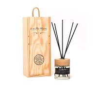 Vanilla Blanc Natural Reed Diffuser, Home Fragrance, Encased in a Signature Hand Crafted Wooden Gift Box (Grenade & Frosted Vanilla)