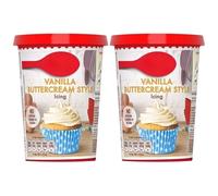 Vanilla Buttercream Flavour Icing 400g x 2, Compatible with Betty Crocker Brownie Recipes, Instant Ready to Use Frosting for Cakes Cupcakes Baking with Welari Thank You Card | (2pack)