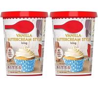 Vanilla Buttercream Flavour Icing 400g x 2, Compatible with Betty Crocker Brownie Recipes, Instant Ready to Use Frosting for Cakes Cupcakes